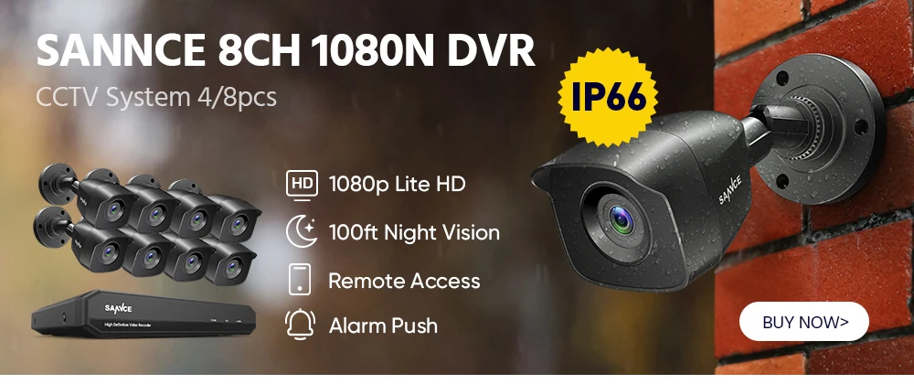 SANNCE 2PCS Ultra HD 2MP/5MP/8MP POE Camera OutdoorWeatherproof Security Network Bullet EXIR Night Vision Email Alert Camera Kit