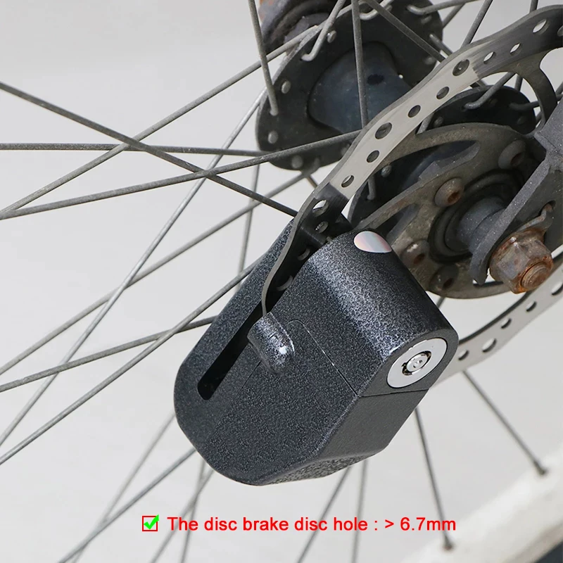 Motorcycle Alarm Lock Wheel Disc Brake with Key Motorcycle Scooter Bicycle Waterproof Anti-Theft Aluminum Alloy Safety Brake Loc