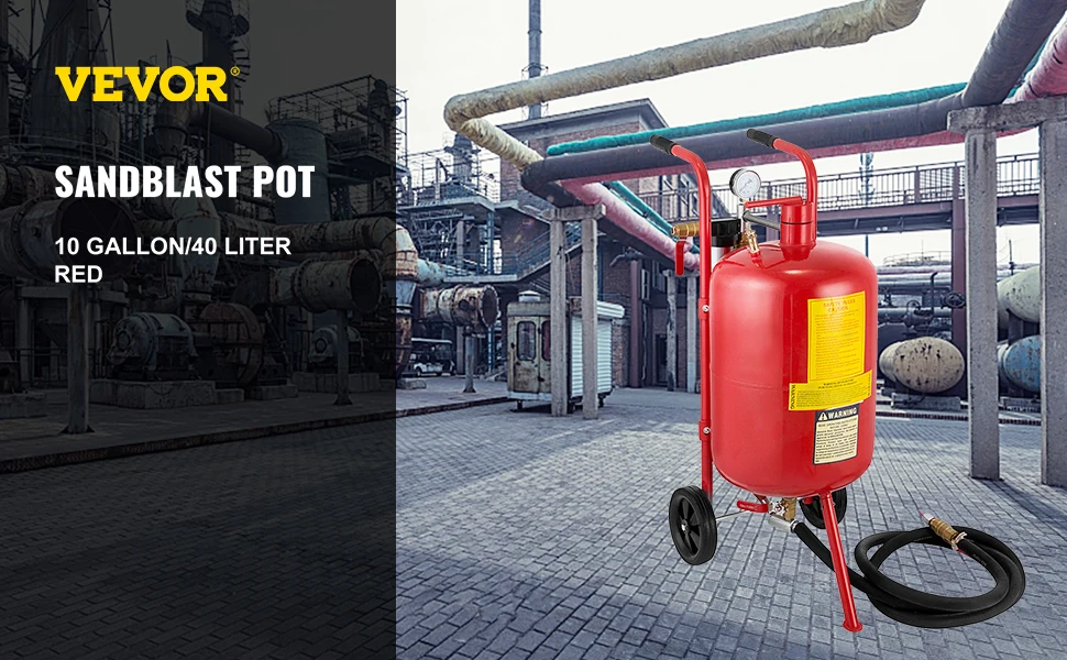 SucceBuy Sand Blaster 10Gal Portable Air Sandblaster 125Psi Pressure Sand Blasting Kit for Special Surface Treatment of Material