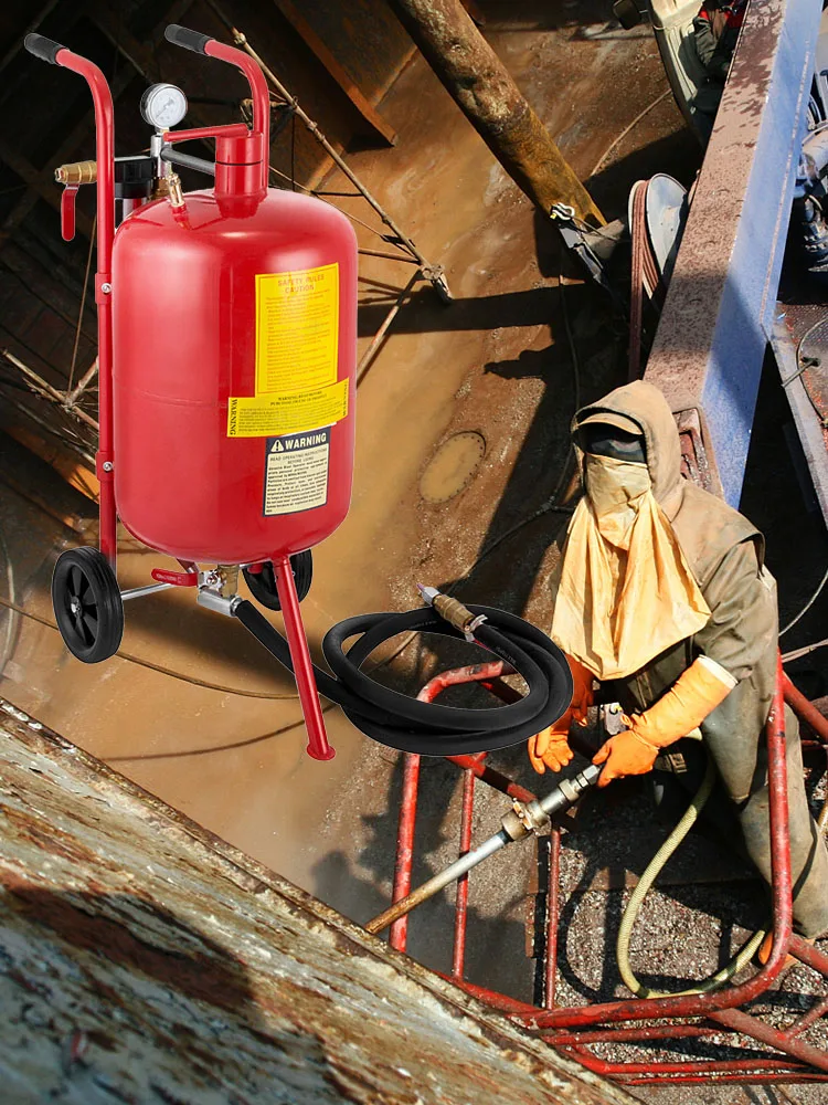 SucceBuy Sand Blaster 10Gal Portable Air Sandblaster 125Psi Pressure Sand Blasting Kit for Special Surface Treatment of Material
