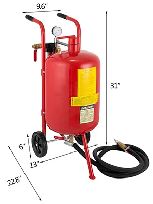 SucceBuy Sand Blaster 10Gal Portable Air Sandblaster 125Psi Pressure Sand Blasting Kit for Special Surface Treatment of Material