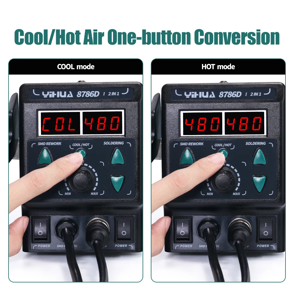 YIHUA 8786D Soldering Iron Hot Air Soldering Station DIY Digital Rework Station Phone Repair BGA SMD Solder Tool Welding Station