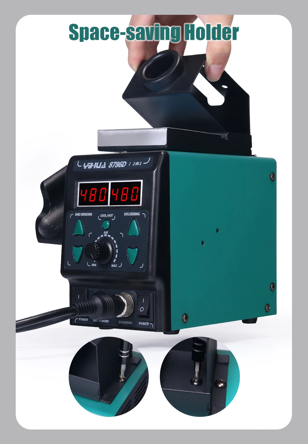 YIHUA 8786D Soldering Iron Hot Air Soldering Station DIY Digital Rework Station Phone Repair BGA SMD Solder Tool Welding Station