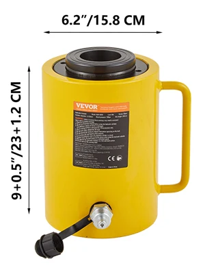 SucceBuy 20T/30T/60T Hollow Plunger Hydraulic Cylinder Jack Single Acting Ram Cylinder 100mm Heavy Duty Lifting Tool
