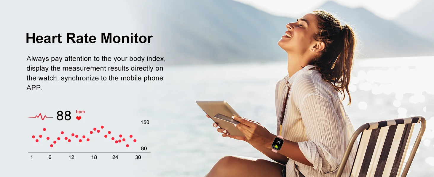 EIGIIS Smart Watch For Men Women P66D 1.85" TFT Health Monitoring IP68 Waterproof Bluetooth Call Multifunction Fitness Tracker
