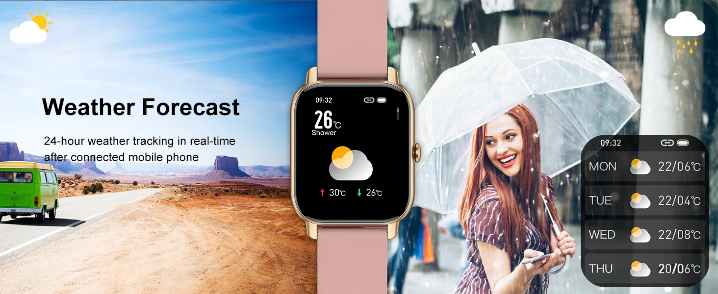 EIGIIS Smart Watch For Men Women P66D 1.85" TFT Health Monitoring IP68 Waterproof Bluetooth Call Multifunction Fitness Tracker