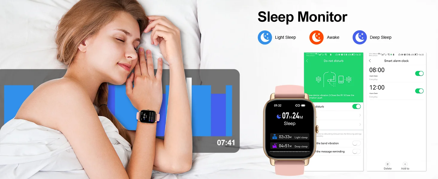 EIGIIS Smart Watch For Men Women P66D 1.85" TFT Health Monitoring IP68 Waterproof Bluetooth Call Multifunction Fitness Tracker