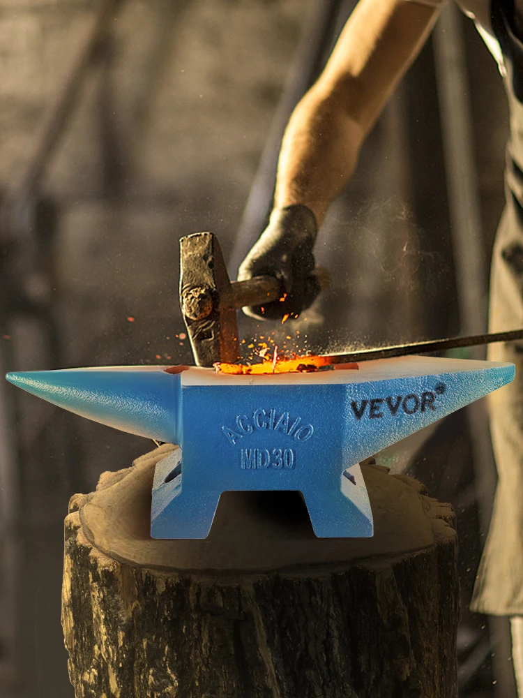 SucceBuy 30KG Single Rugged Round Horn Anvil Cast Steel Block Blacksmith Bench Tool Jewelry Making Manual Equipment Metalsmiths