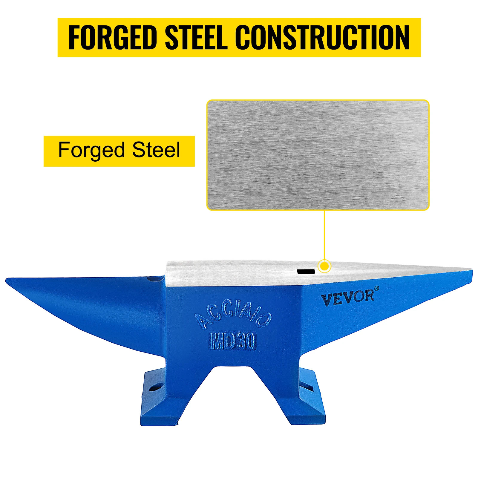 SucceBuy 30KG Single Rugged Round Horn Anvil Cast Steel Block Blacksmith Bench Tool Jewelry Making Manual Equipment Metalsmiths