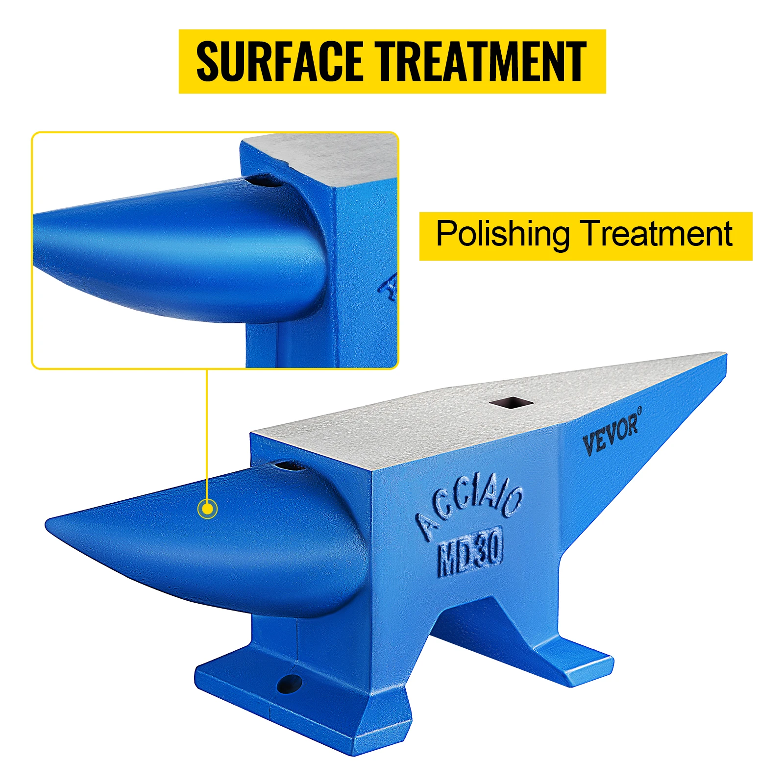 SucceBuy 30KG Single Rugged Round Horn Anvil Cast Steel Block Blacksmith Bench Tool Jewelry Making Manual Equipment Metalsmiths