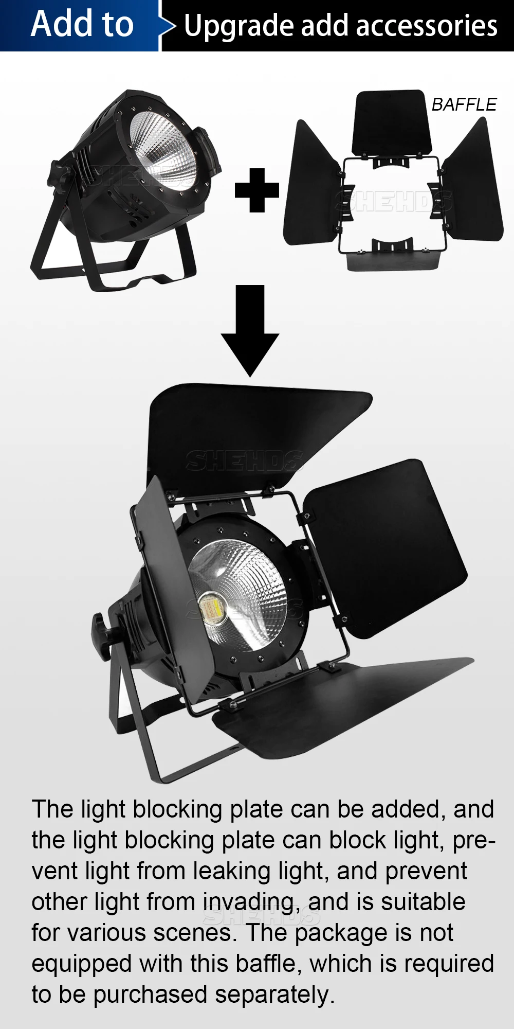 SHEHDS 1/2Eyes 200W COB Lighting Cool Warm White/RGBW+UV 6 in 1 For Dj Booth Market Disco Church Theater Concert
