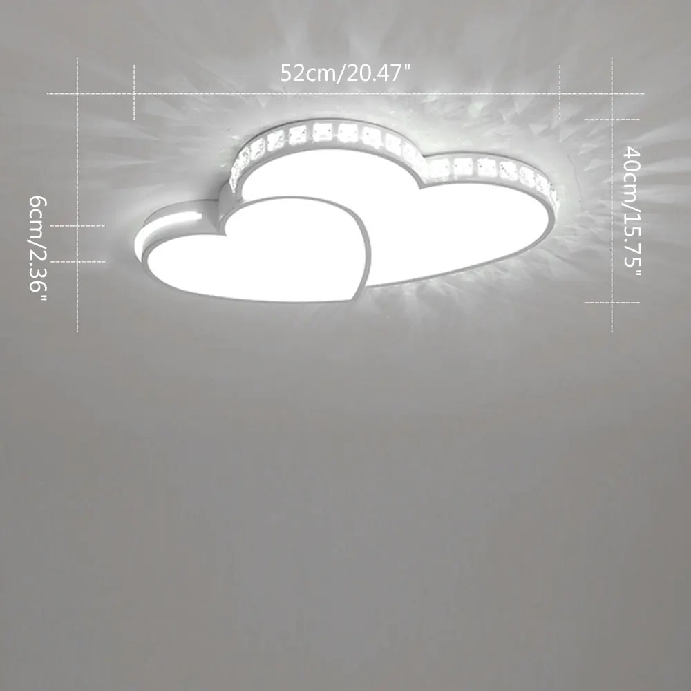 Modern Heart Shaped Ceiling Lights Crystal LED Flush Mount Lamp Cartoon Children's Room Living Room Bedroom Lamp Fixture