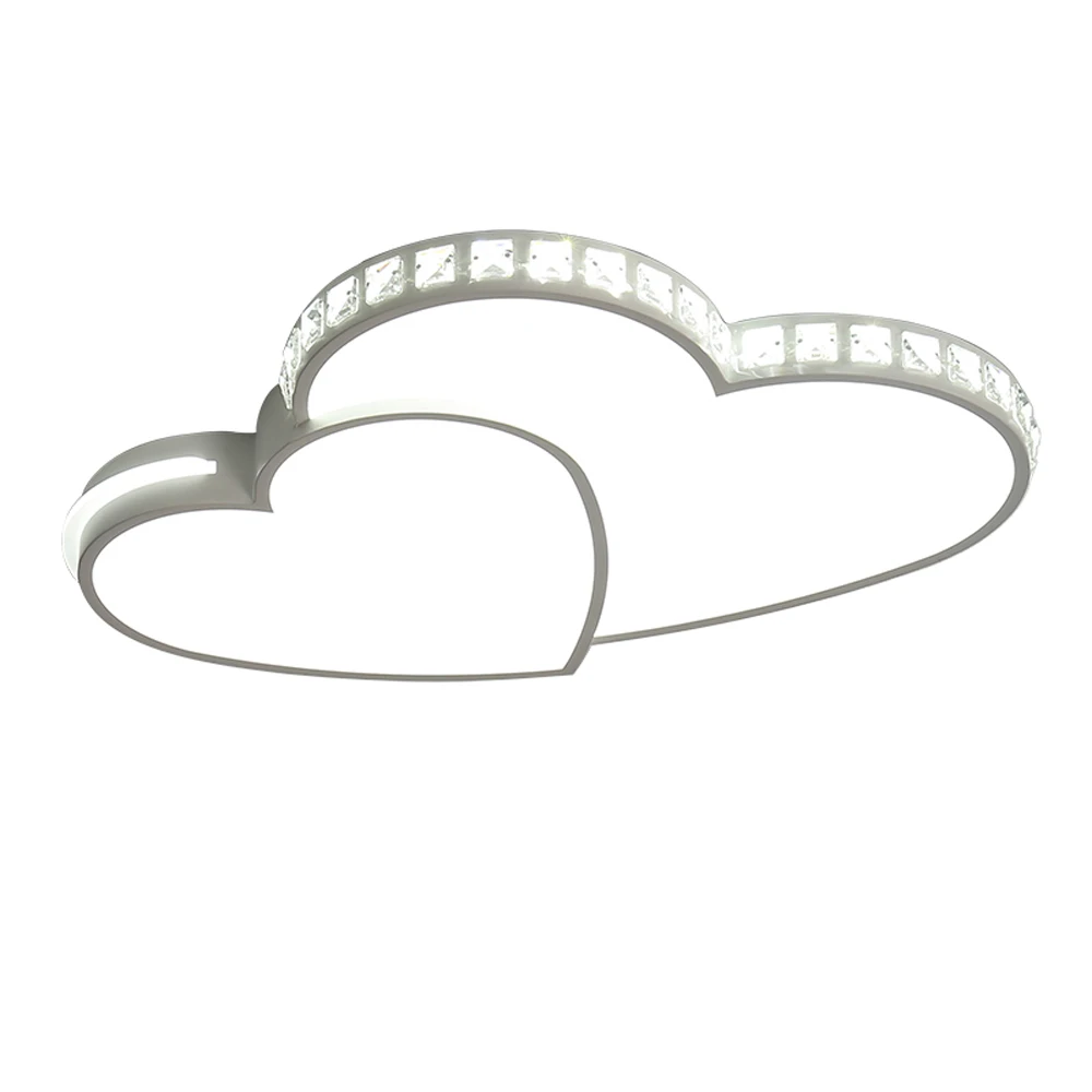 Modern Heart Shaped Ceiling Lights Crystal LED Flush Mount Lamp Cartoon Children's Room Living Room Bedroom Lamp Fixture