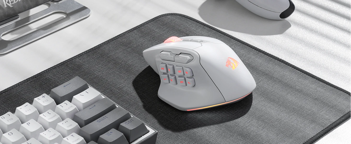 Redragon M811 PRO Wireless MMO Gaming Mouse, 15 Programmable Buttons RGB Gamer Mouse, 10 Side Macro Keys