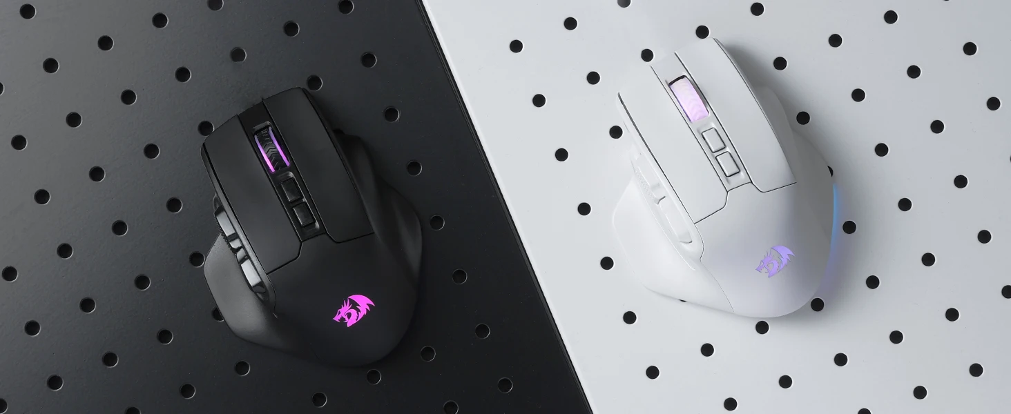 Redragon M811 PRO Wireless MMO Gaming Mouse, 15 Programmable Buttons RGB Gamer Mouse, 10 Side Macro Keys