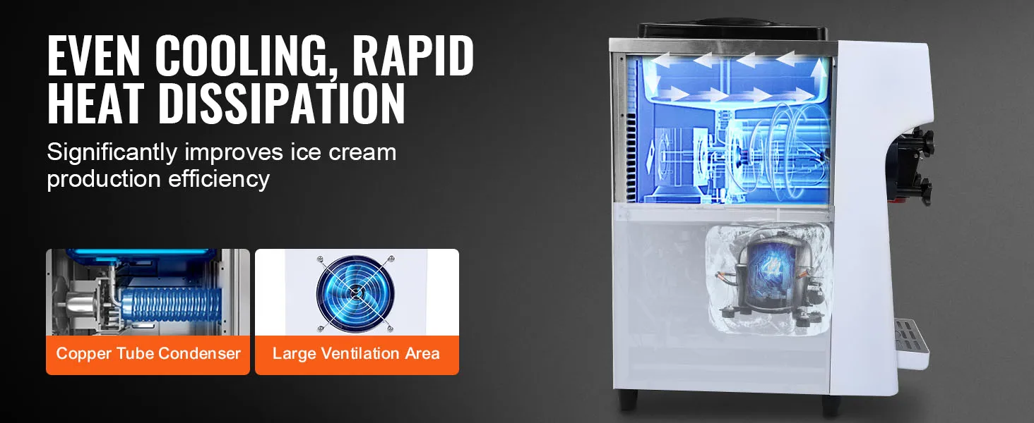 SucceBuy 4L Commercial Ice Cream Machine Single Flavor Countertop Soft Serve Ice Cream Maker Touch Screen Auto Clean Pre-cooling