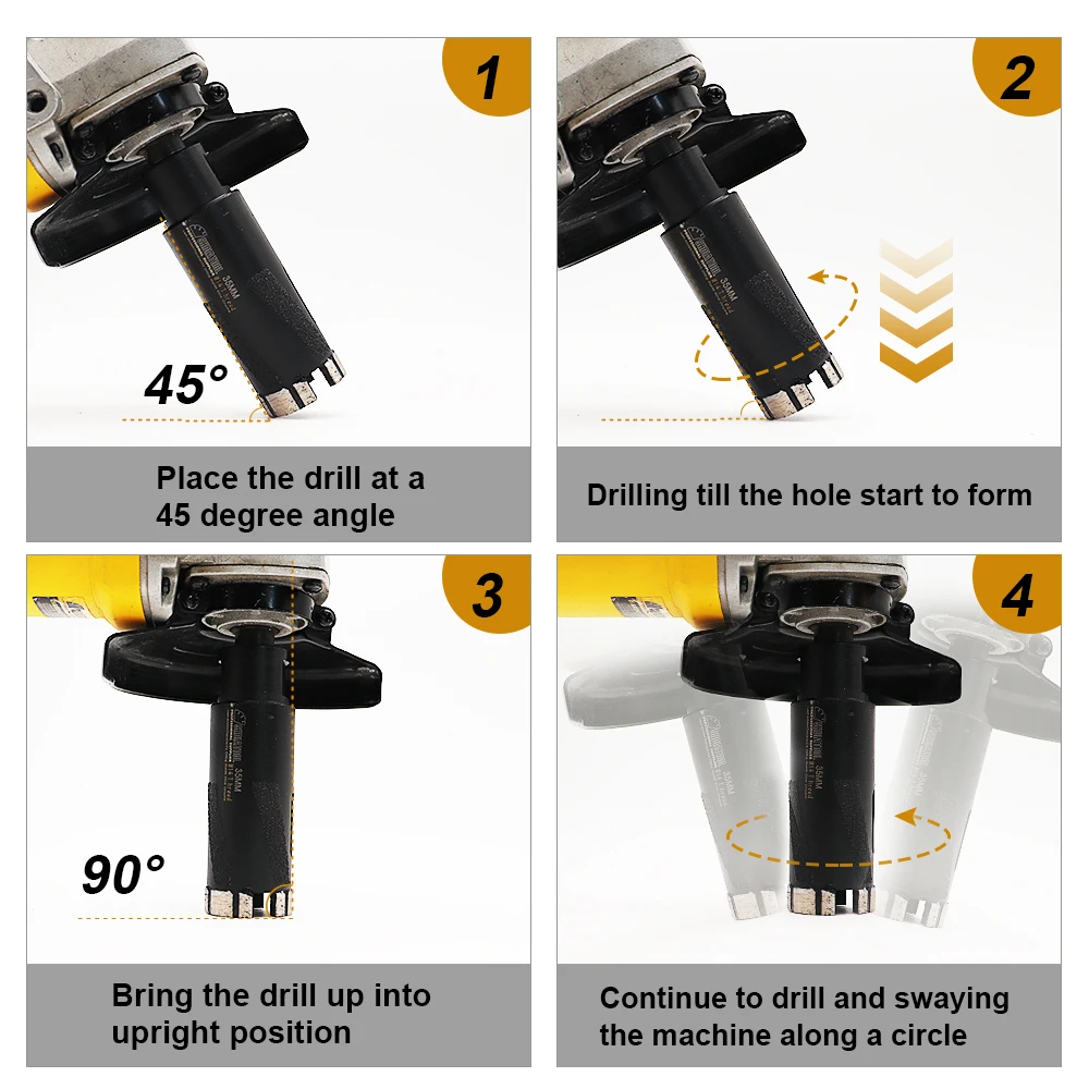 SHDIATOOL 1Pc Diamond Core Drill Bits 1-3/8 Inch Marble Drilling Core Bits For Hard Stone Concrete Granite Dry or Wet Hole Saws