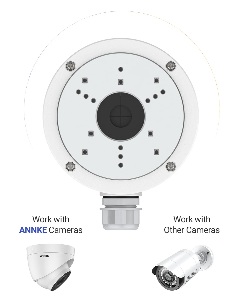 Annke Junction Box For CCTV Camera Aluminum Alloy HolderMount Bracket For Surveillance Camera Accessories