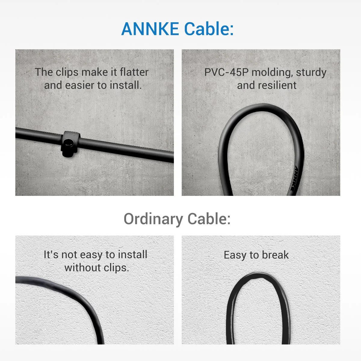 ANNKE 4PCS A Lot 30M 100 Feet BNC Video Power Cable For CCTV AHD Camera DVR Security System Black Surveillance Accessories
