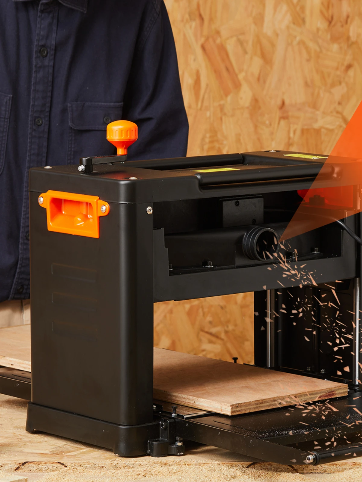 SucceBuy Electric Thickness Planer Benchtop 13inch Wood Planer with 3 Blades Two Speed 15-Amp 2000W for DIY Woodworking Planing