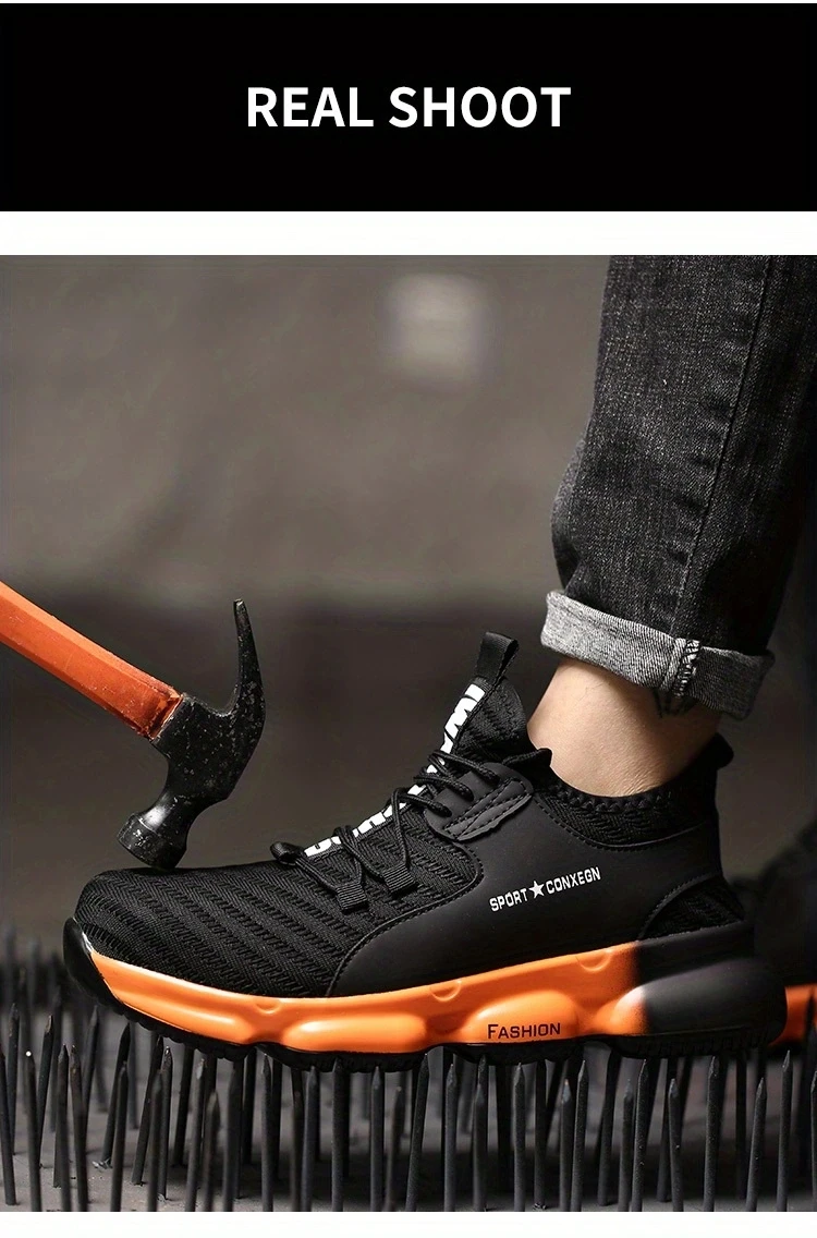 Anti-smash, anti-puncture, breathable, fashionable and comfortable safety shoes