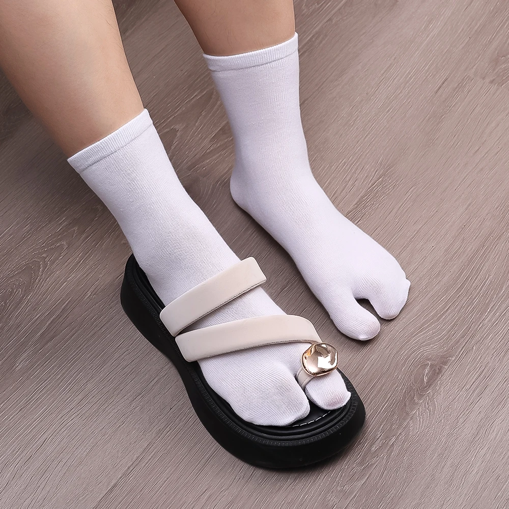 Fashion Japanese Style Tabi Toe Socks for Men Women Summer Fiber Two Finger Socks Kimono Flip Flop Sandal Split Tabi Toe Sock
