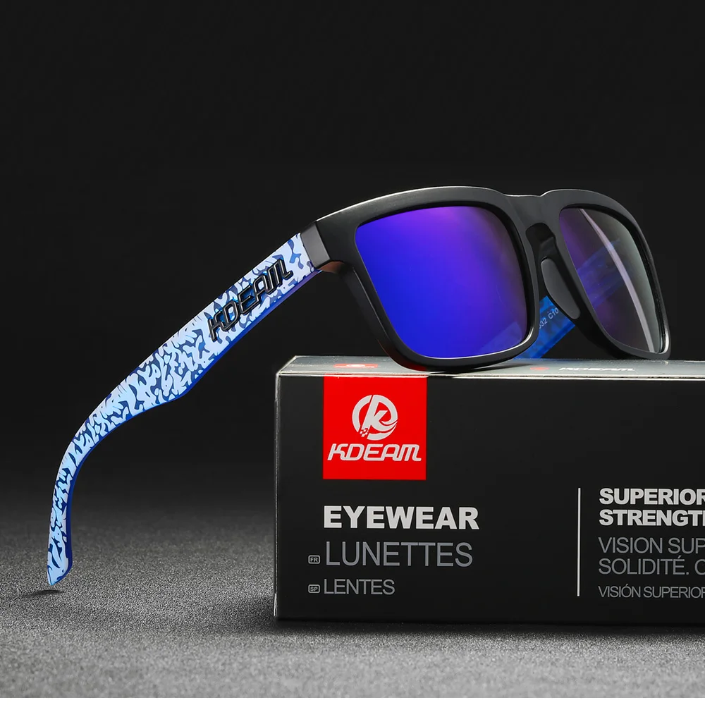 KDEAM 2022 Square Men's Polarized Sunglasses Outdoors Lifestyle Coating Sun Glasses New Matching Colors With Box