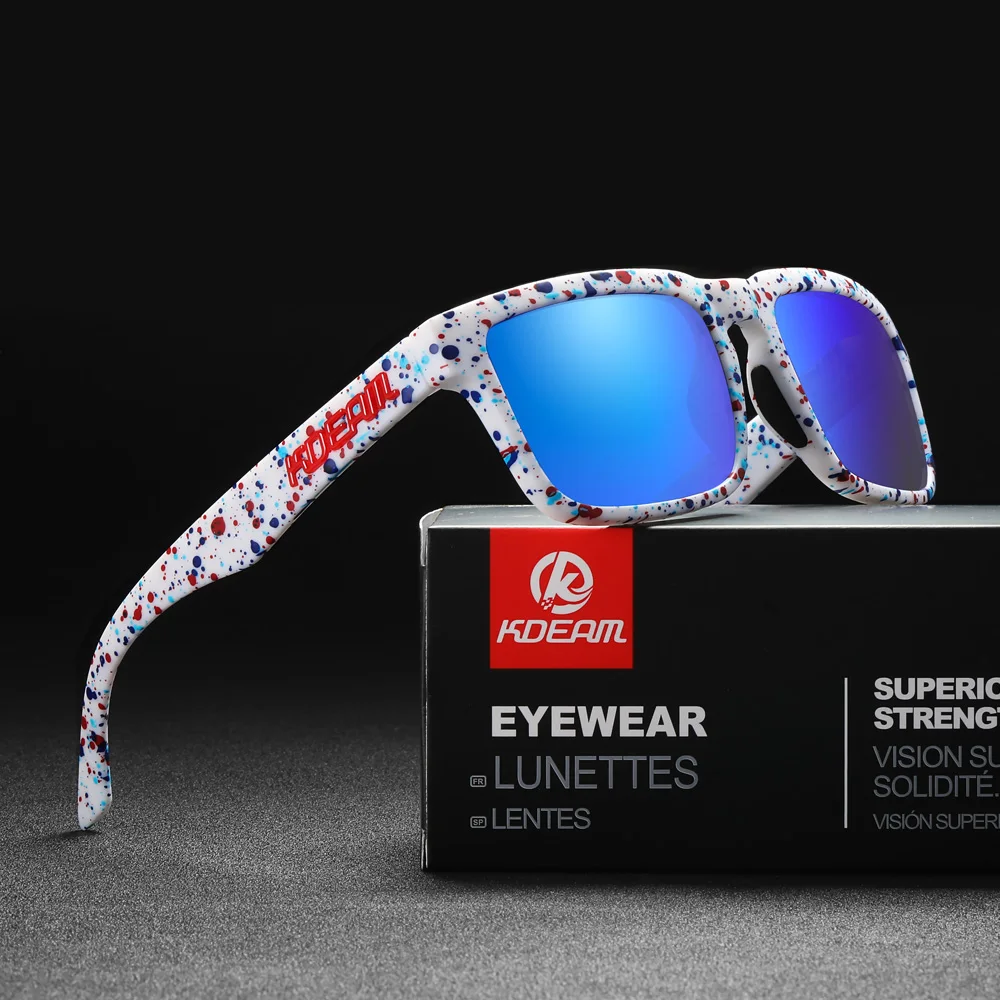 KDEAM 2022 Square Men's Polarized Sunglasses Outdoors Lifestyle Coating Sun Glasses New Matching Colors With Box