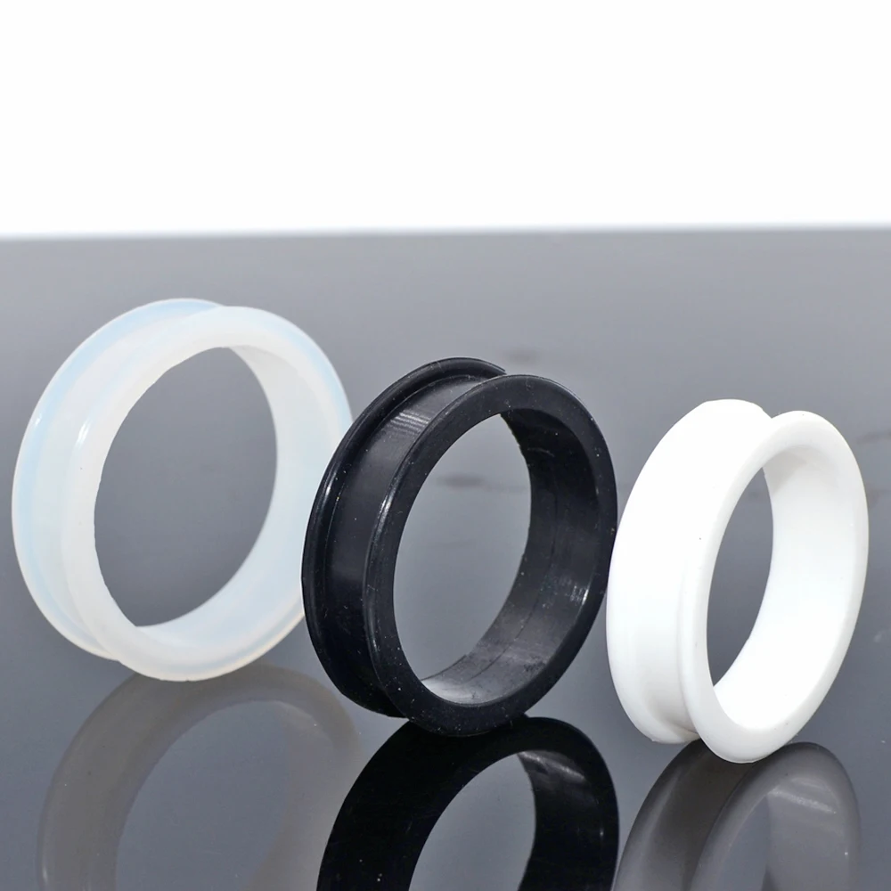 2pcs Supersize Flexible Silicone Double Flared Ear Tunnel Plug Ear Piercing Flesh Tunnel Ear Gauge Expander Stretchers Piercing