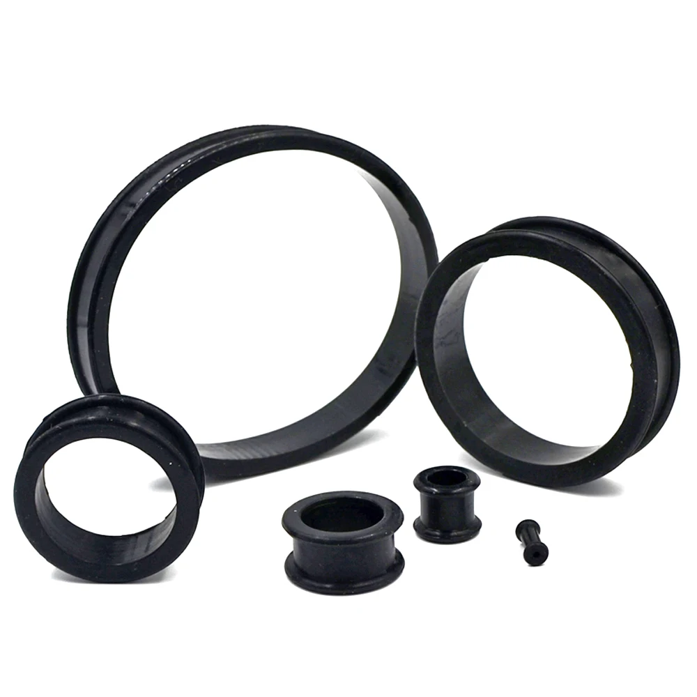 2pcs Supersize Flexible Silicone Double Flared Ear Tunnel Plug Ear Piercing Flesh Tunnel Ear Gauge Expander Stretchers Piercing