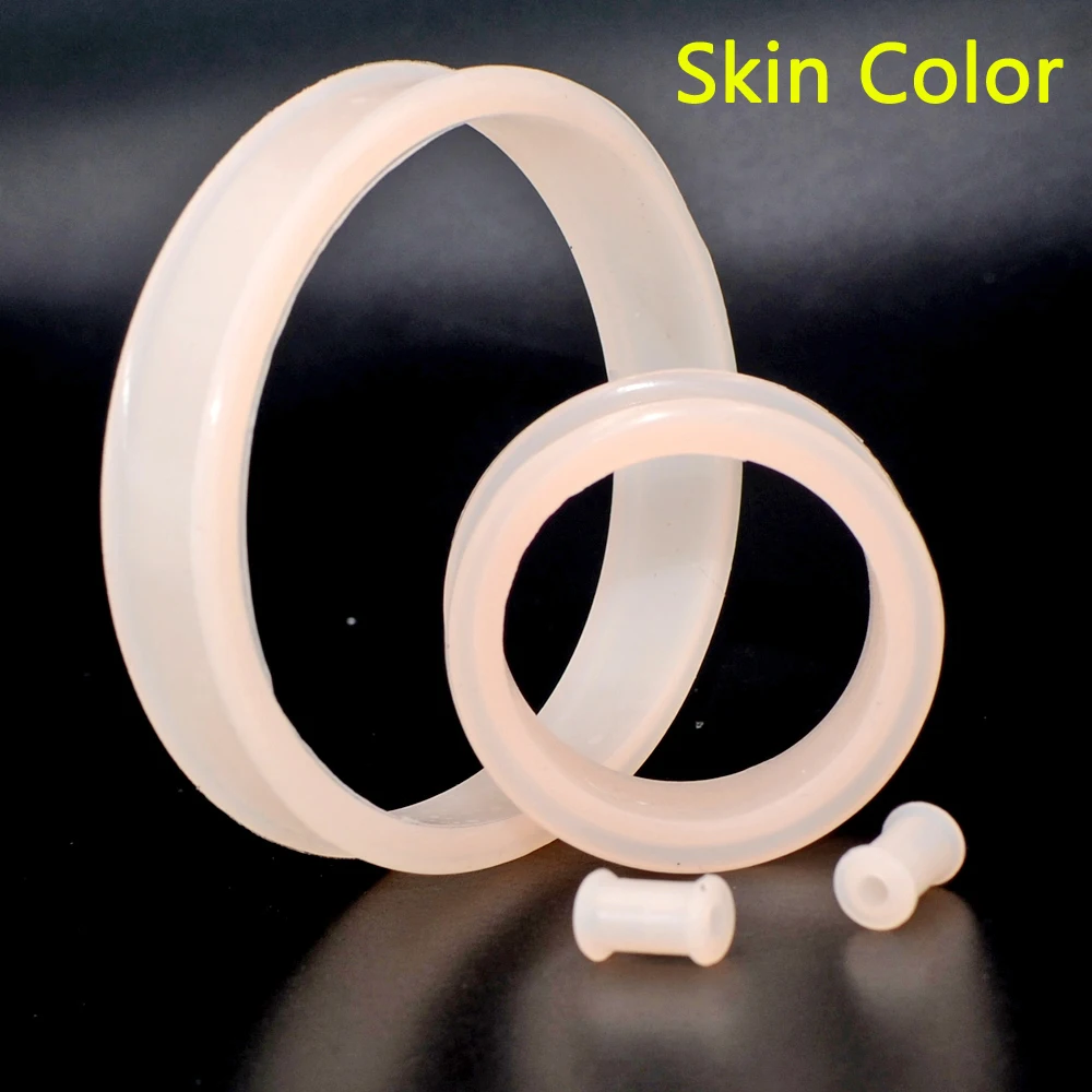 2pcs Supersize Flexible Silicone Double Flared Ear Tunnel Plug Ear Piercing Flesh Tunnel Ear Gauge Expander Stretchers Piercing