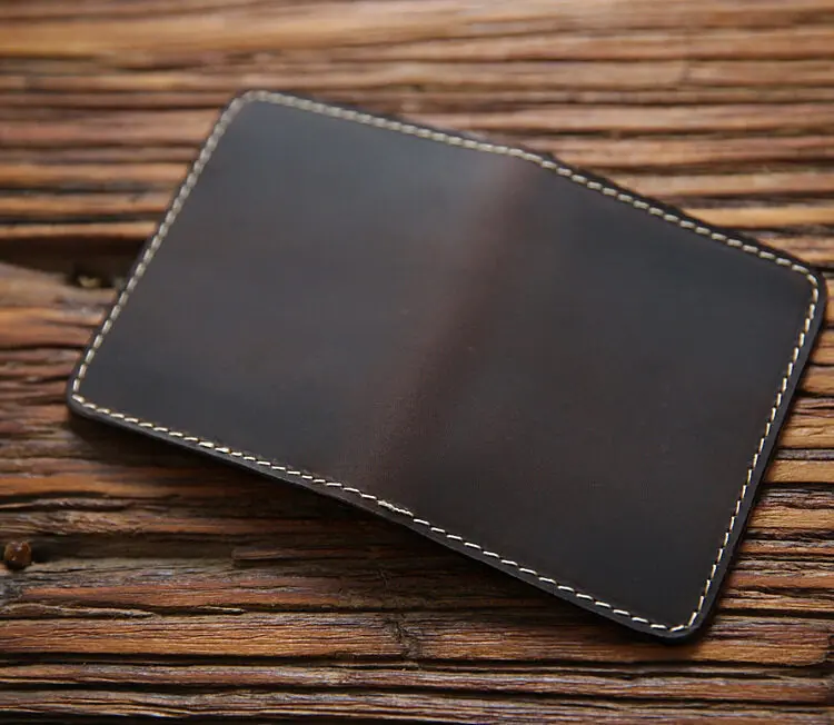 Retro Crazy Horse Leather Cards Cases Mens Cowhide Credit Card Holder Wallet Handmade Ultra-thin Slim Drivers License ID Cover