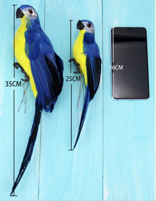 25/35cm Creative Handmade Simulation Parrot Animal Bird Garden Props Decoration Miniature Feather Lawn Doll Ornaments