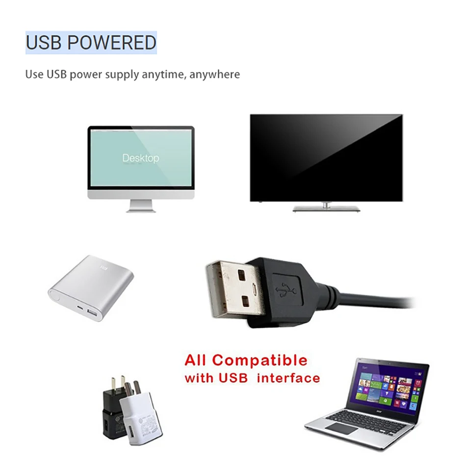 New 5V Switch Power Supply Wire 1.5M USB Male to 2 Core Connection Cable 501 Button ON OFF 2A For LED Strip Lamp Bulb Light DIY