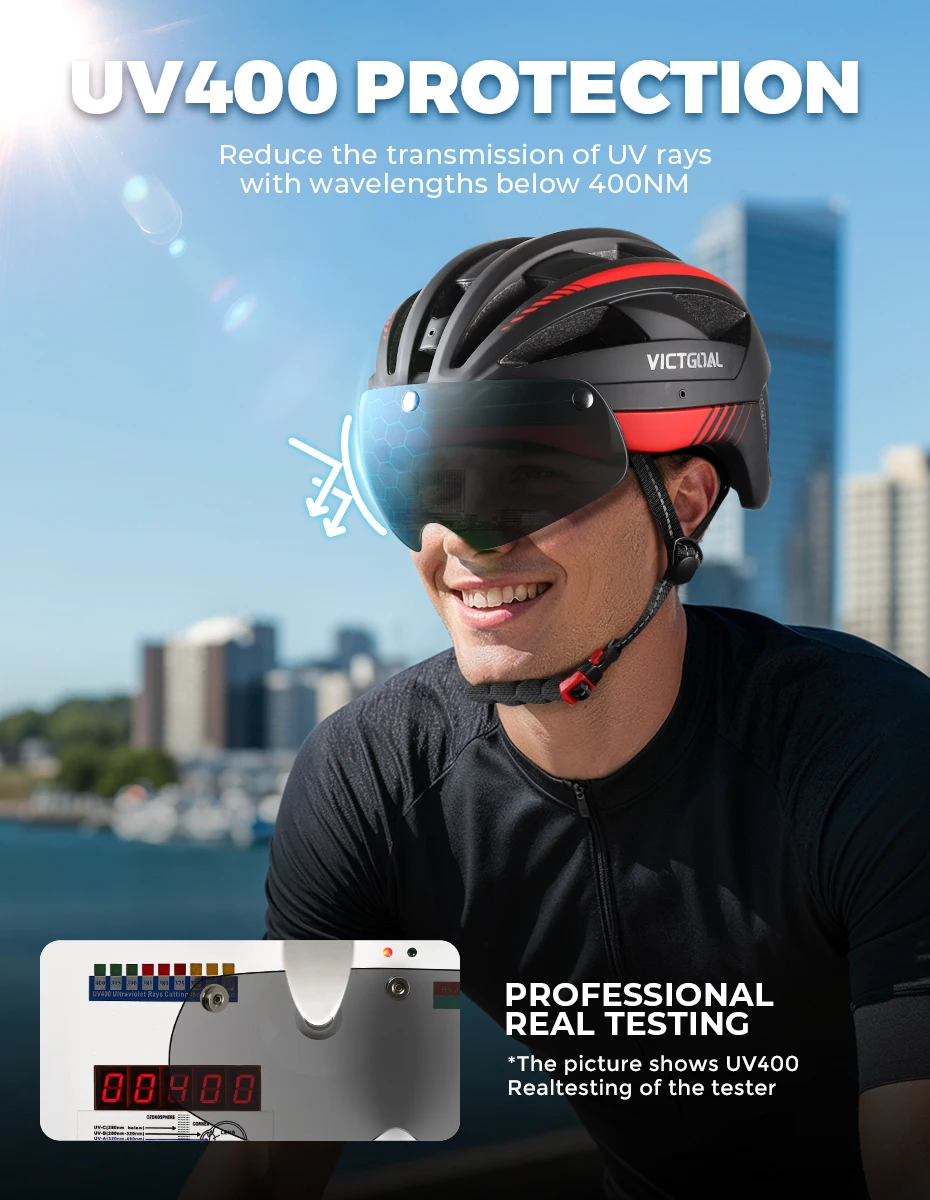 VICTGOAL Cycling Helmet Photochromic Lens Magnetic Lenses Bicycle Eye Polarized Goggles Sports Glasses MTB Road Bike Accessories