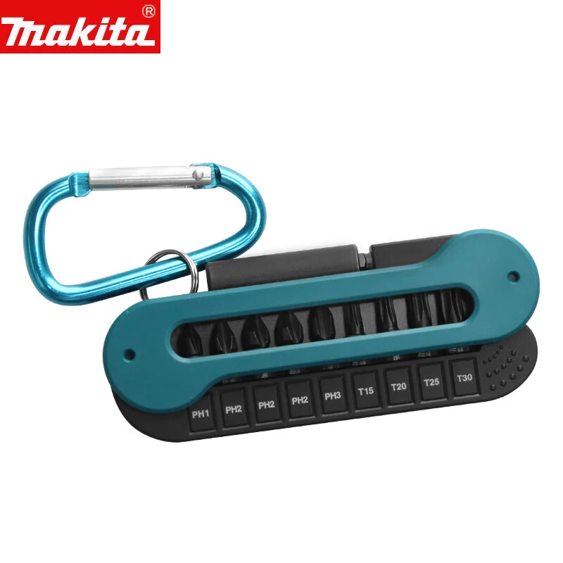 Makita E-15849 25mm Impact Black Screwdriver Bit Set 10Pcs Electric Driver Drill Bits Sleeve Keychain Power Tools Accessories