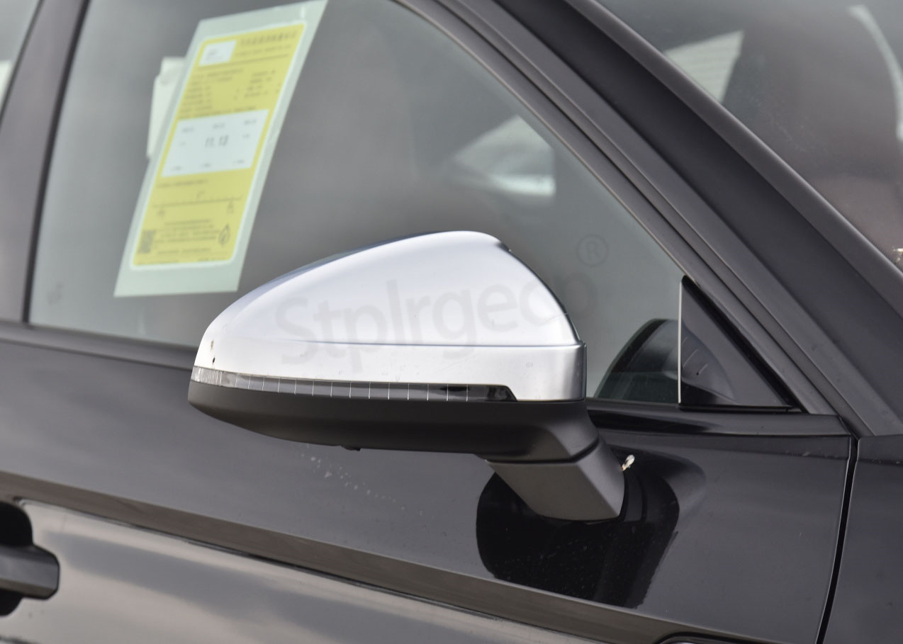 Premium Matte Silver Mirror Covers For Audi A4 B9 8W S4 RS4 A5 S5 RS5 2017-2023 Black Carbon Replacement side mirror housings