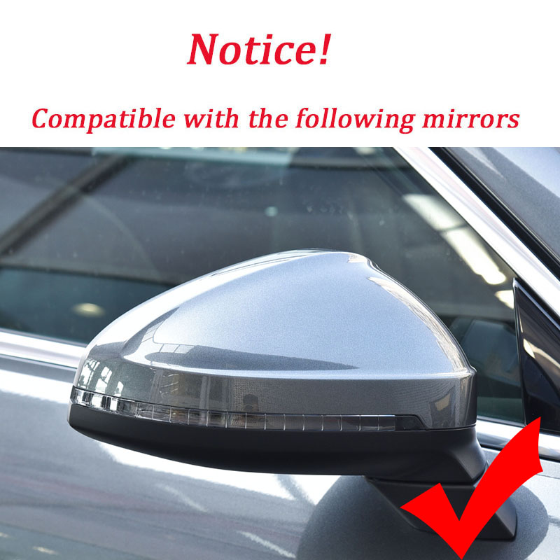 Premium Matte Silver Mirror Covers For Audi A4 B9 8W S4 RS4 A5 S5 RS5 2017-2023 Black Carbon Replacement side mirror housings