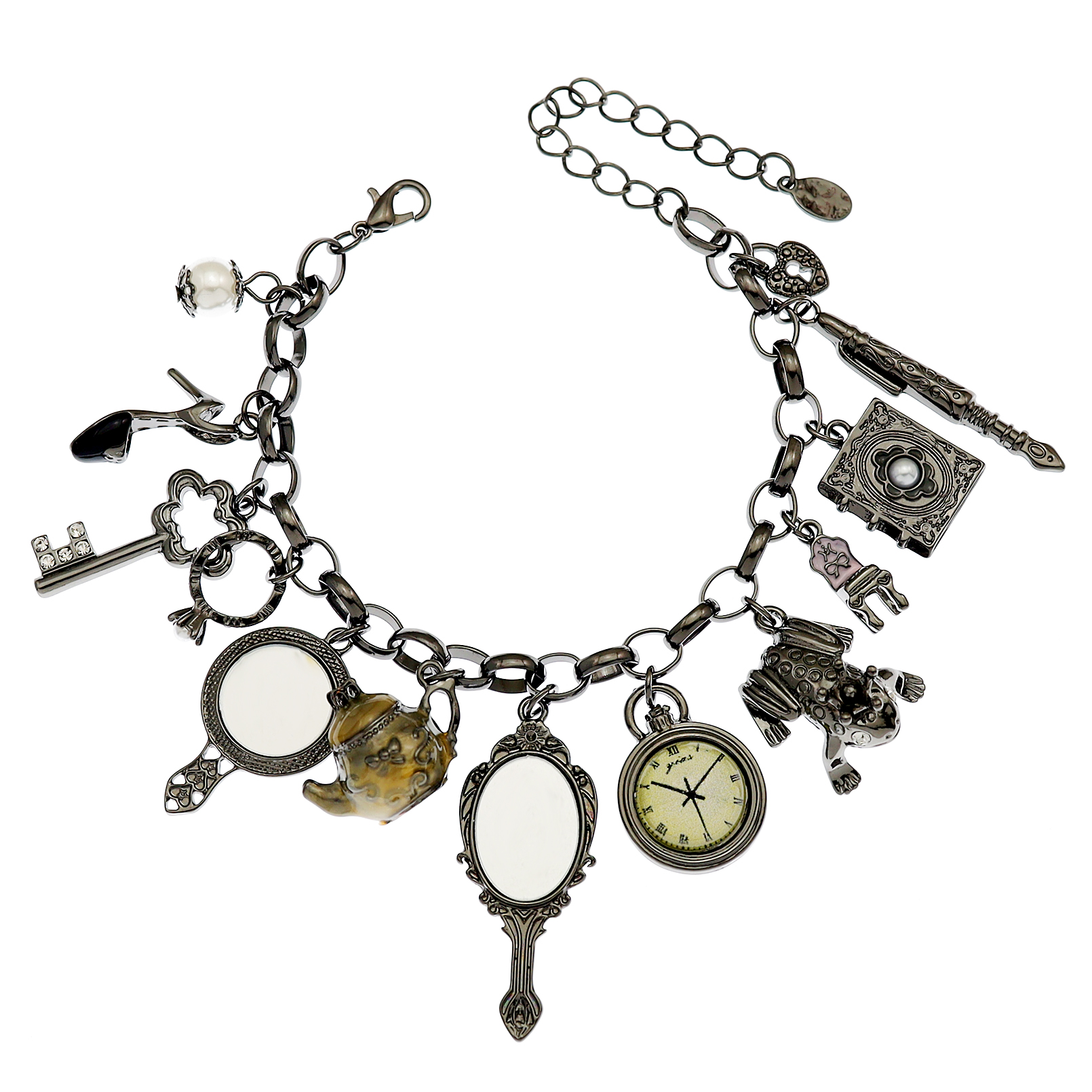 Vintage Bracelet Catholic Religious Church Medals Saints PRAY FOR Cross Pendant Chain Women Bangle Silver Plated Jewelry Gifts
