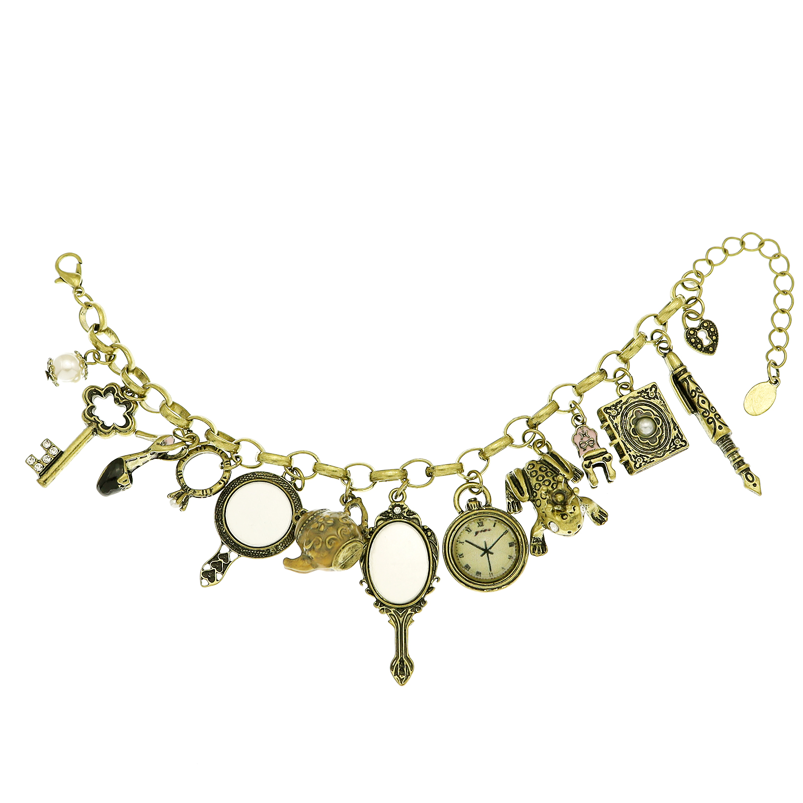 Vintage Bracelet Catholic Religious Church Medals Saints PRAY FOR Cross Pendant Chain Women Bangle Silver Plated Jewelry Gifts