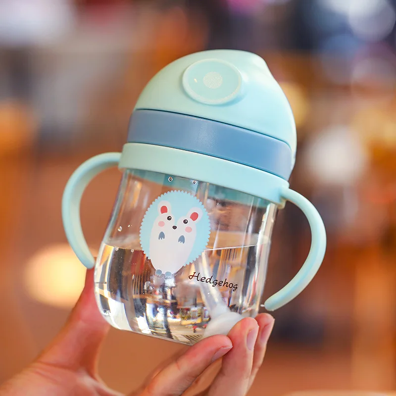 MAMIJOY BY01 Kids Water Sippy Cup Creative Cartoon Baby Feeding Cups with Straws Leakproof Water Bottles Outdoor Childrens Cup