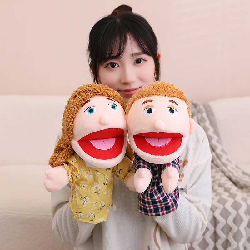 28-33cm Kids Plush Finger & Hand Puppet Popular Activity Boy Girl Role Play Bedtime Story Props Family Role Playing Toys Doll