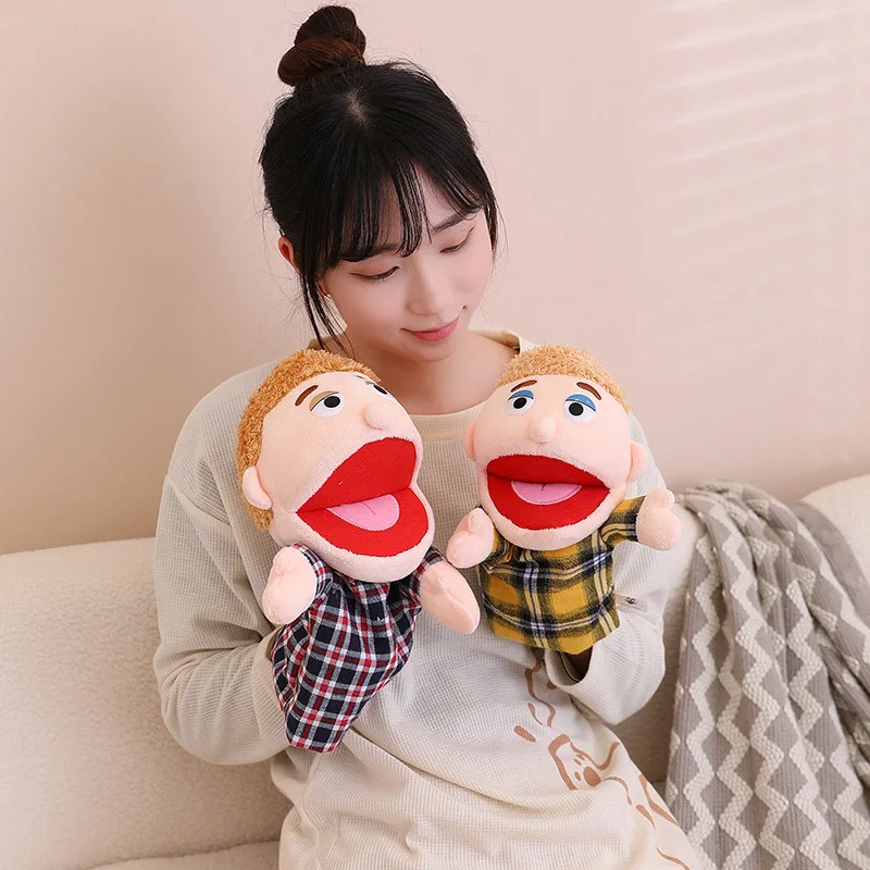 28-33cm Kids Plush Finger & Hand Puppet Popular Activity Boy Girl Role Play Bedtime Story Props Family Role Playing Toys Doll