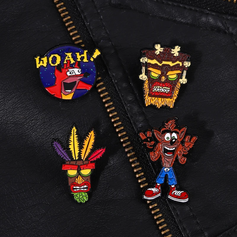 Anime Game Character Enamel Pin Badge Animal Wolf Brooch Punk Metal Classic Lapel Clothes Sweater Custom Kids Jewelry Gifts