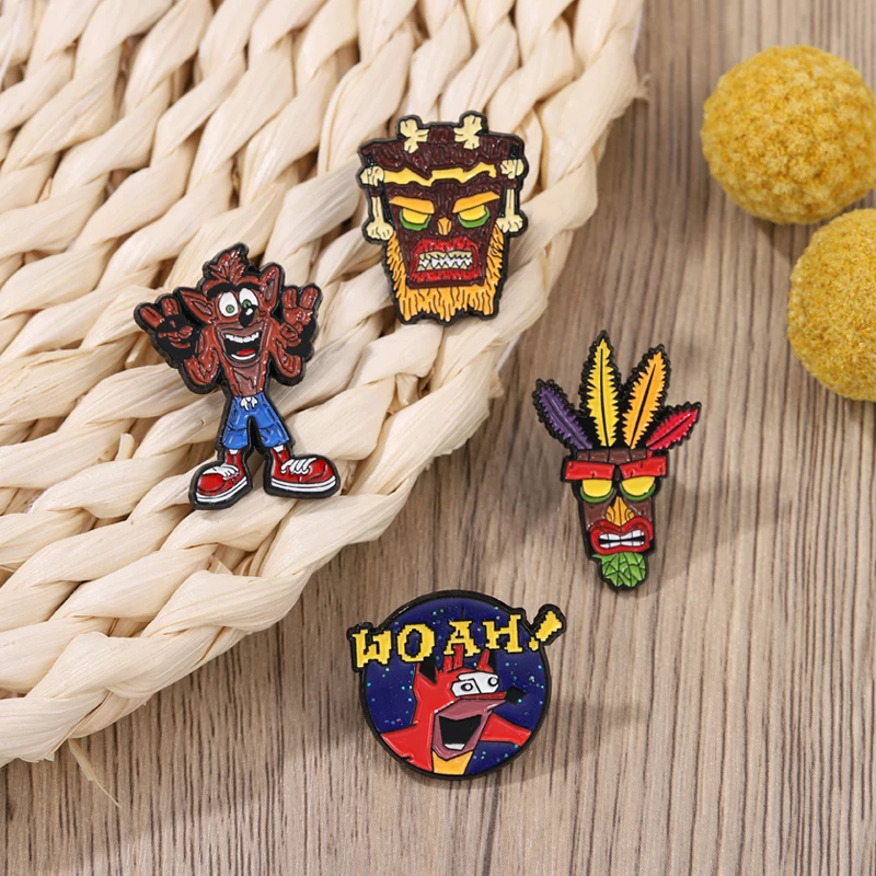 Anime Game Character Enamel Pin Badge Animal Wolf Brooch Punk Metal Classic Lapel Clothes Sweater Custom Kids Jewelry Gifts
