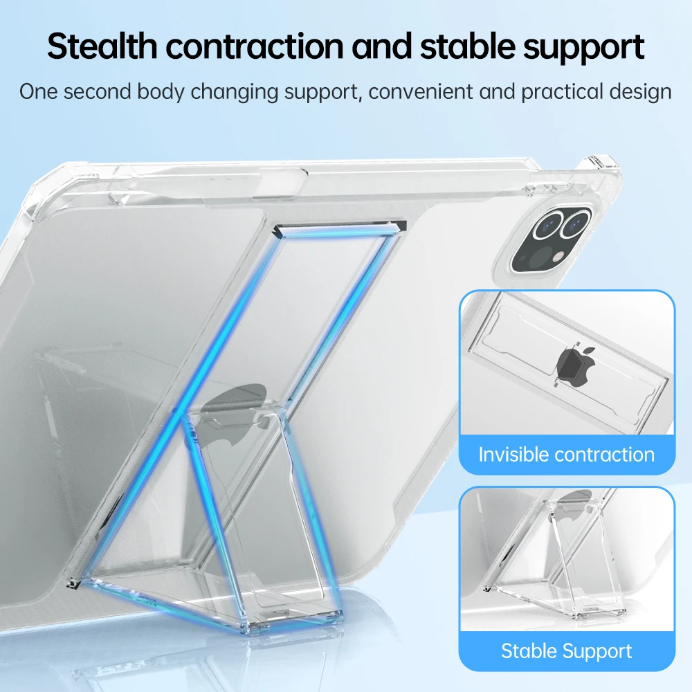 For iPad Case 2022 Pro 11 10th Generation 10.9 Air 5 4 10.2 7/9th 2021 Mini 6 10.5 2018 9.7 5th 6th 12 9 Transparent Cover Funda