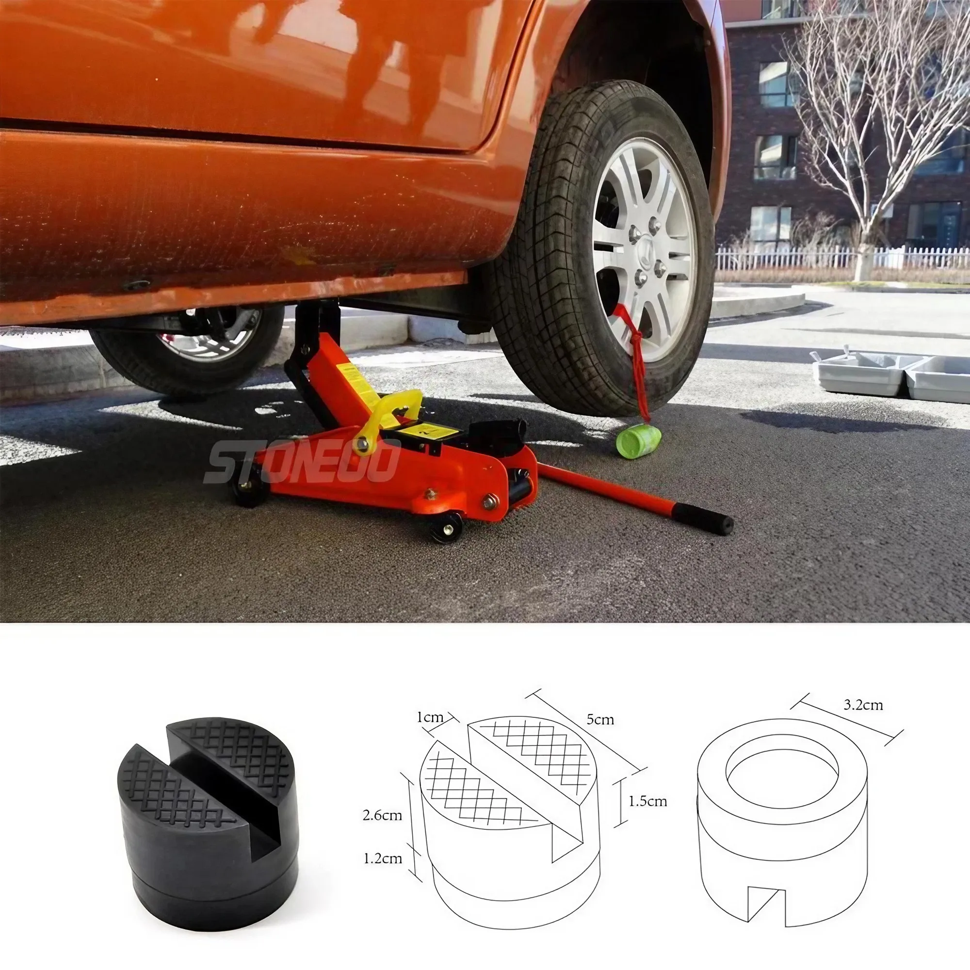 Floor Slotted Car Rubber Jack Pad Frame Protector Adapter Jacking Tool Adapters Lifting Car Repair Tools