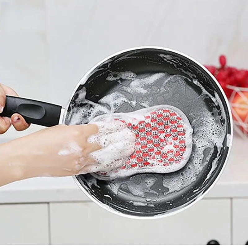 10/5/3/1PC Scrub Sponges Dishes Double-sided Magic Wipe Microfiber Non Stick Pot Cleaning Sponges Kitchen Tools Wash Pot Gadgets