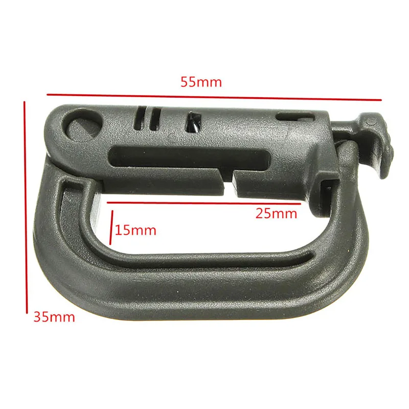 Outdoor GRIMLOC Molle Carabiner D Locking Ring Plastic Clip Snap Type Ring Buckle Carabiner Keychain ITW Fastener Bag Buckle