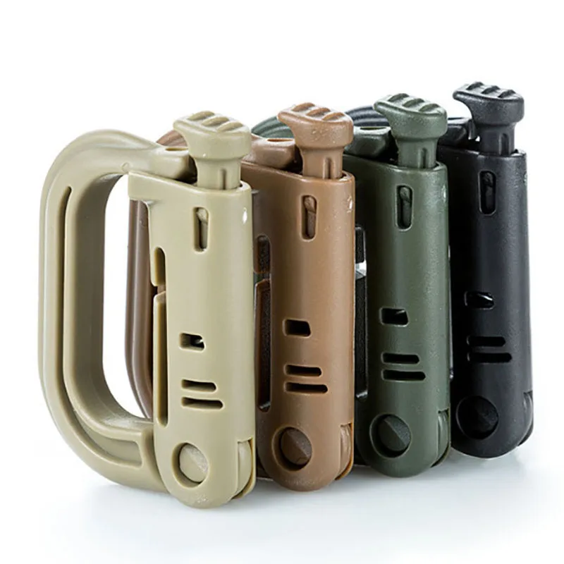 Outdoor GRIMLOC Molle Carabiner D Locking Ring Plastic Clip Snap Type Ring Buckle Carabiner Keychain ITW Fastener Bag Buckle